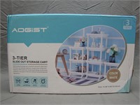 NIB Aogist 3-Tier White Slide Out Storage Cart