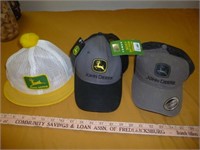 3pc John Deere Hats / Caps - NWT
