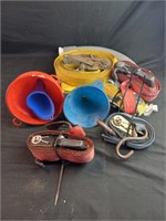 Box Lot of Straps + Funnels