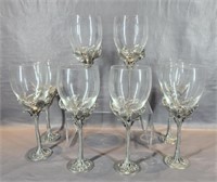 (8) Castor Cooper Collection Pewter & Crystal