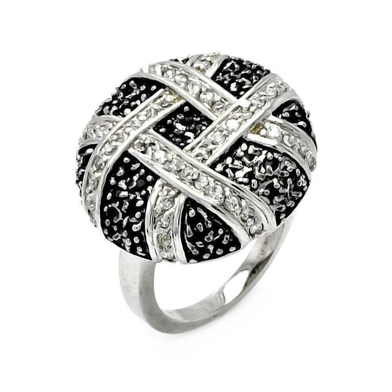 Sterling Silver-Crystal Fancy Design Ring
