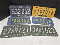 1957, 63, 65 Indiana License Plates