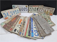 Large Lot of Indiana Embossed License Plates