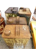 Four vintage gas cans