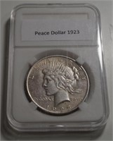 1923 PEACE $1 DOLLAR US COIN 90% SILVER