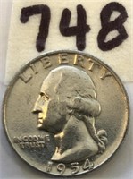 1954 Washington Silver Quarter