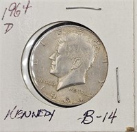 1964 D Kennedy Silver Half Dollar