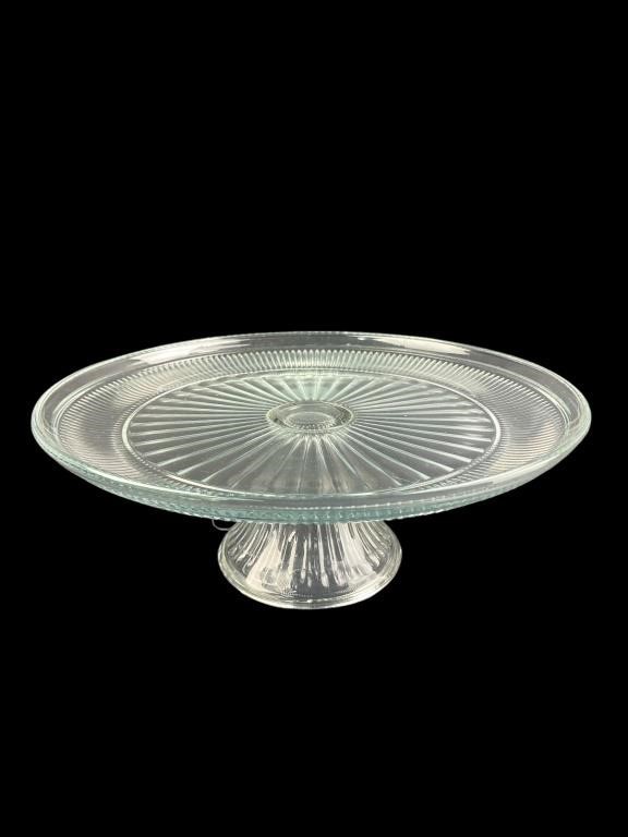 Glass Pedestal Cake Plate