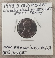 1943-S Lincoln WWII Steel Cent MS68+ (BU)