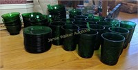 Anchor Hocking Forest Green Sandwich Glass Bowls,