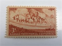 1954 3¢ Wheat Field and Wagon Train Kansas Territo