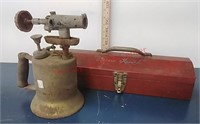 Brass Blow Torch wood handle & toollbox