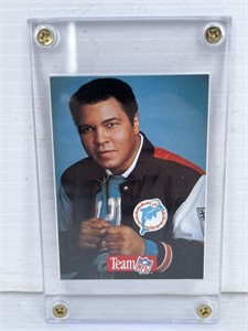 Muhammad Ali autographed NFL card
