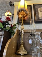 (2) Feather Decorated Table Lights