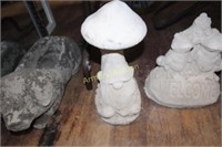 CONCRETE GARDEN GNOME UNDER MUSHROOM