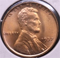 1937 GEM RED LINCOLN CENT