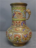 Antique Japanese Bronze Champleve Vase