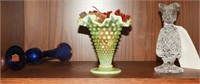 Waterford Crystal vase, Vaseline Hobnail vase,