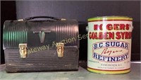 Tin Lunch Box & Rodger’s Golden Syrup Tin.