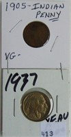 Indian Cent & Buffalo Nickel