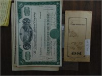 Stock Certificates & Lancaster County PA Deed