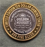 .999 Silver Golden Nugget Casino Gaming Token
