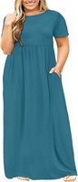 SM81  JuneFish Maxi Loose Dress, 4X, Pockets