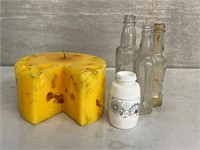 Vintage cheese candle soda base bottle salt shaker