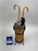 Longaberger Miniature Umbrella Baskets & Umbrellas