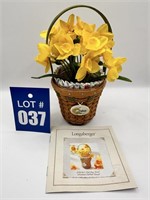 Longaberger Miniature Daffodil Basket & Boyds Bear