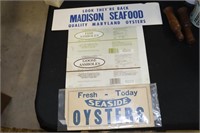 Advertising-Seaside Oysters Cardboard , Madison