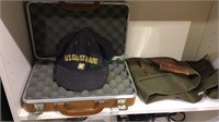 Gun case, leather and canvas gun bag, US coast