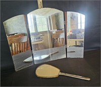 Antique Vanity Mirror & Hand Held Mirror