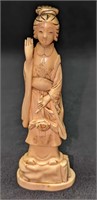 Hand Carved 6" Bone Chinese Lady Figurine