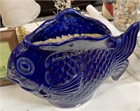 LARGE POTTERY FISH PLANTER