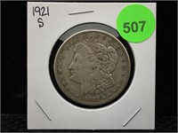 1921-S Morgan Silver Dollar in Flip
