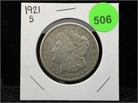 1921-S Morgan Silver Dollar in Flip