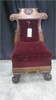 OUTSTANDING FRENCH BALL & CLAW FOOT SLIPPER CHAIR
