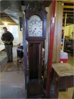 GRANDFATHER CLOCK WITH WEIGHTS AND PENDELUM