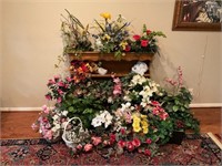 A Large Collection of Decorative Silk Flowers