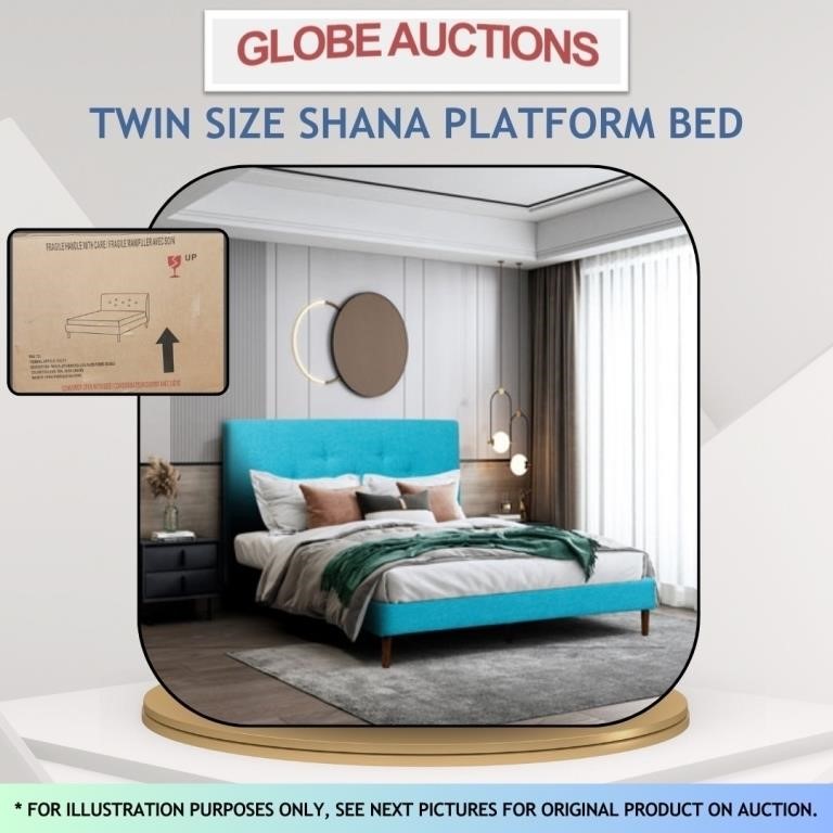 NEW TWIN SIZE SHANA PLATFORM BED IN BOX (MSP:$500)