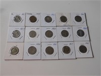 15 Assorted Canada 5 Cent Coins