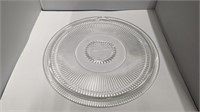 Vintage Clear Cut Glass Tri-Footed Serving Tray