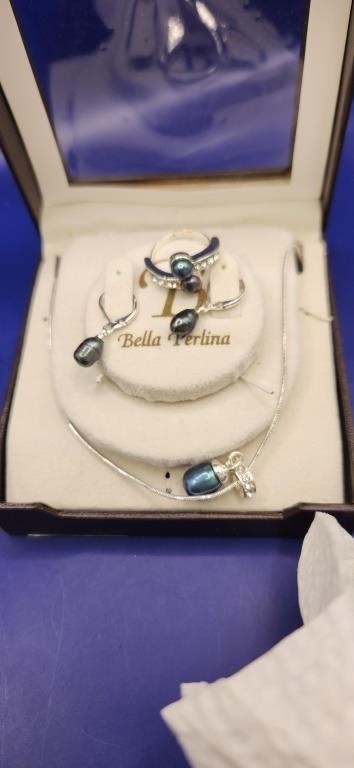 Designer Bella Perlina Blue pearl Set