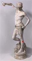 Chalk statue, (damage to right arm) 28" tall