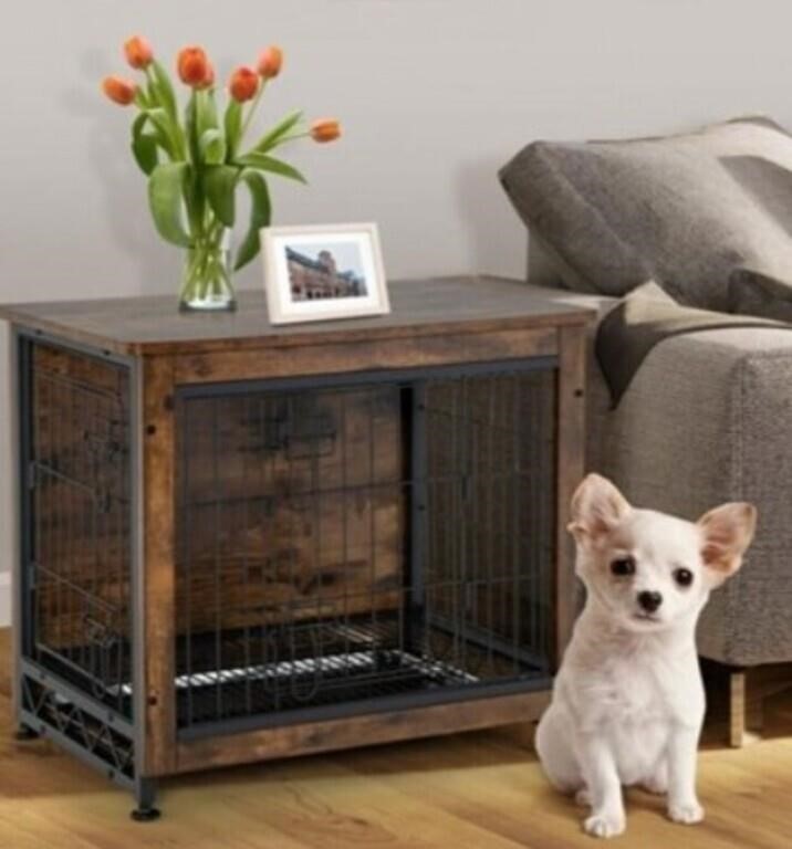 z Costway Wooden Dog Crate Furniture with Tray