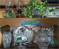 Oil Lamps, Glass Bowls, Candy Dishes,