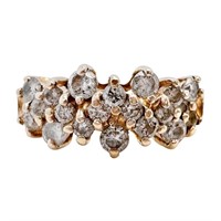 1/2 Carat Diamond Cluster Ring 14k Gold