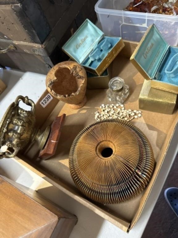 Vintage watch cases wooden vase n more