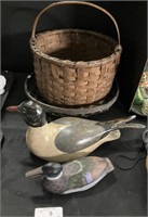 Signed Stoney Point Duck Decoy, Gathering Baskets.